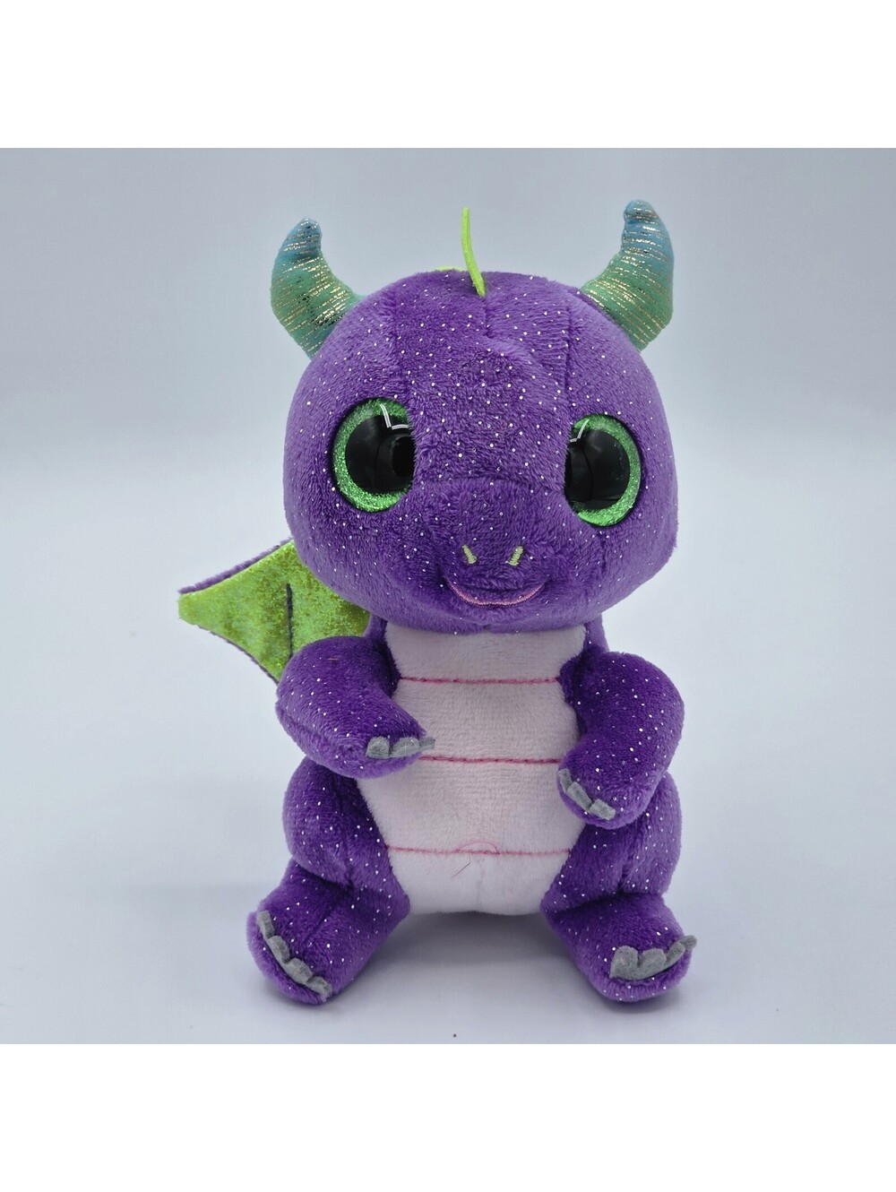 TY Beanie Boos Daphne Purple Dragon Plush 7" Glitter Green Eyes 2025 No Hang Tag